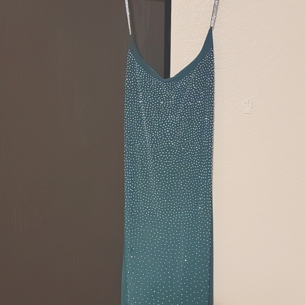 IRIS Medium Green Rhinestone Dress